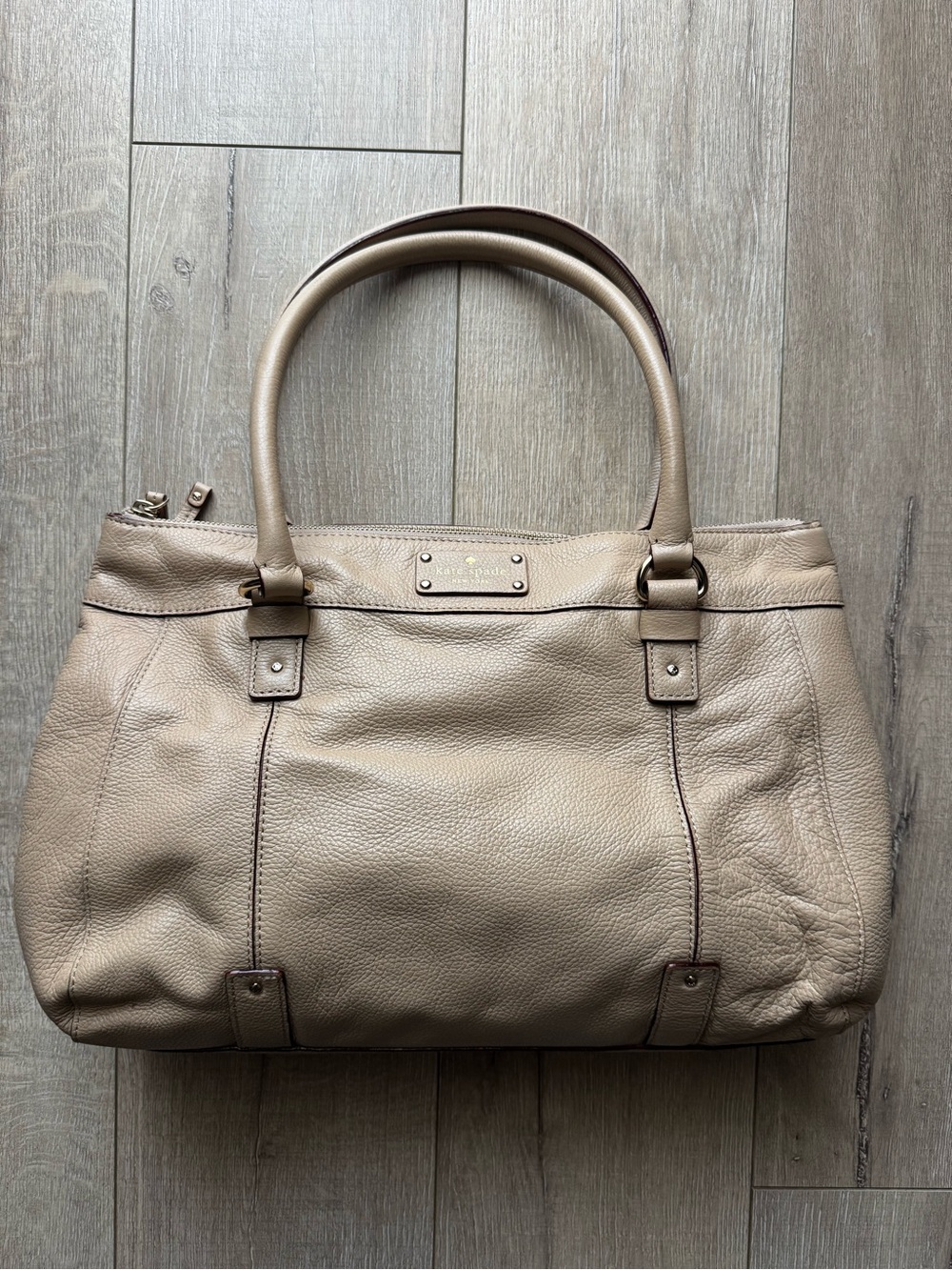 Kate Spade Pebble Leather Large Tote Bag - Taupe